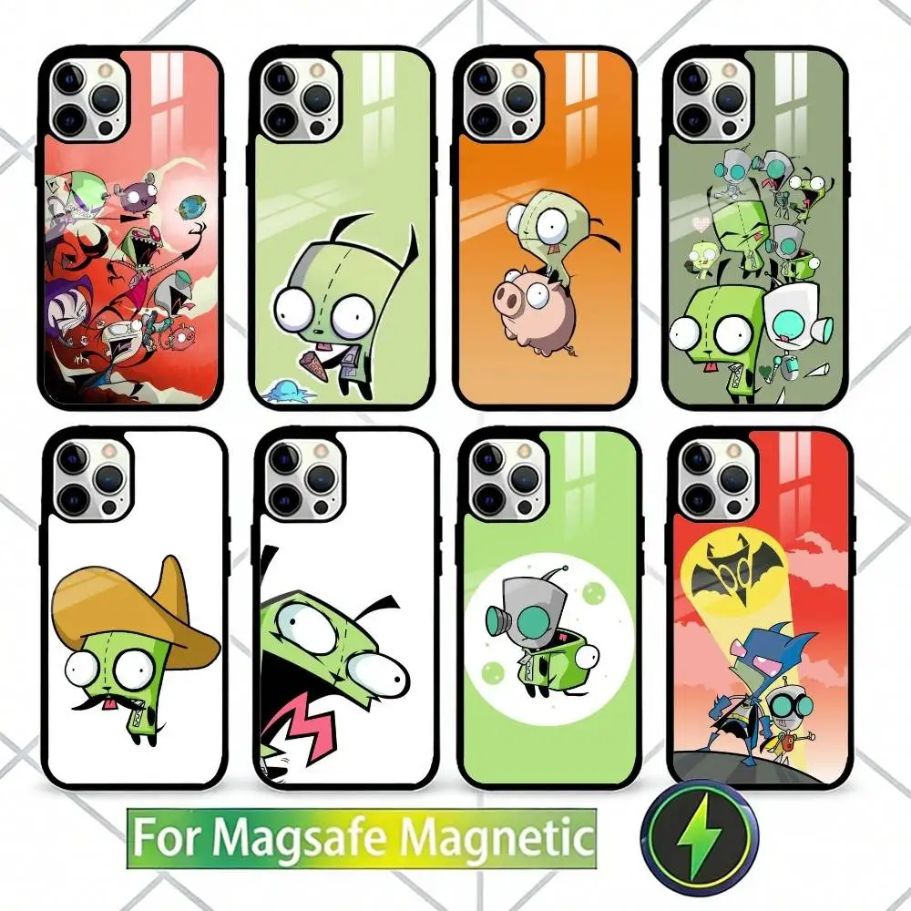 

I-Invader Z-ZIM Phone Case For iPhone17,16,15,14,13 Plus,Pro Max Magnetic For Magsafe Wireless Charging