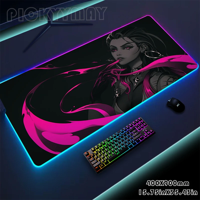 

Mousepads Valorant Large RGB Mouse Pad Gaming Mousepad LED Mouse Mat Gamer Desk Mats Rubber Table Rug With Backlit Desk Pads