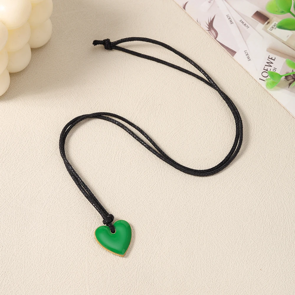 Aihua Niedliches Handgefertigtes Liebesherz-Armband Schwarzes Seil Verstellbares Handarmband für Mädchen Frauen Buntes Herz-Schmuck Geschenke – Detail 17