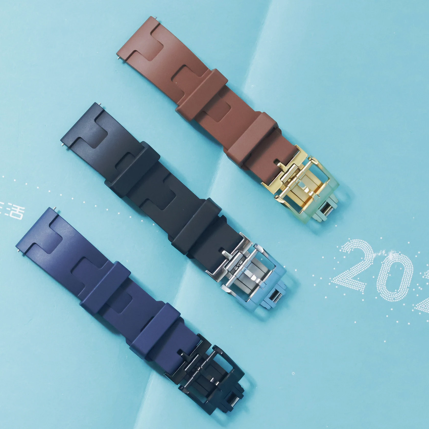 Подходит для Rolex Daytona 20 мм 22 мм водонепроницаемый резиновый ремешок для часов FKM с быстросъемной складной пряжкой, оригинальный ремешок для часов