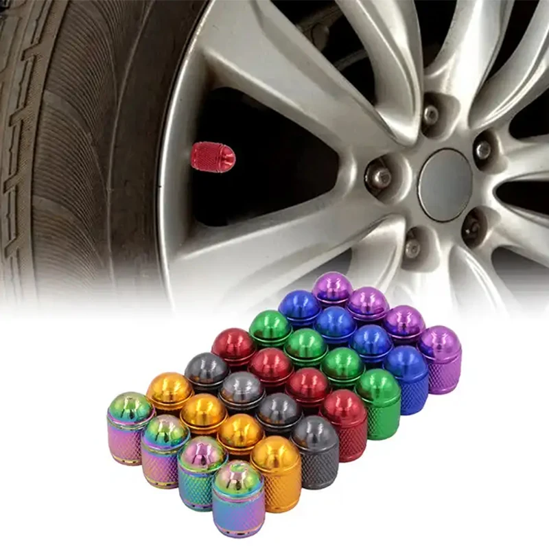 4 pcs/Pack Tire Accessories Aluminum Alloy Tire Valve Cap Bullet-shaped Valve Dust Cap Car Styling Decoration Accessories