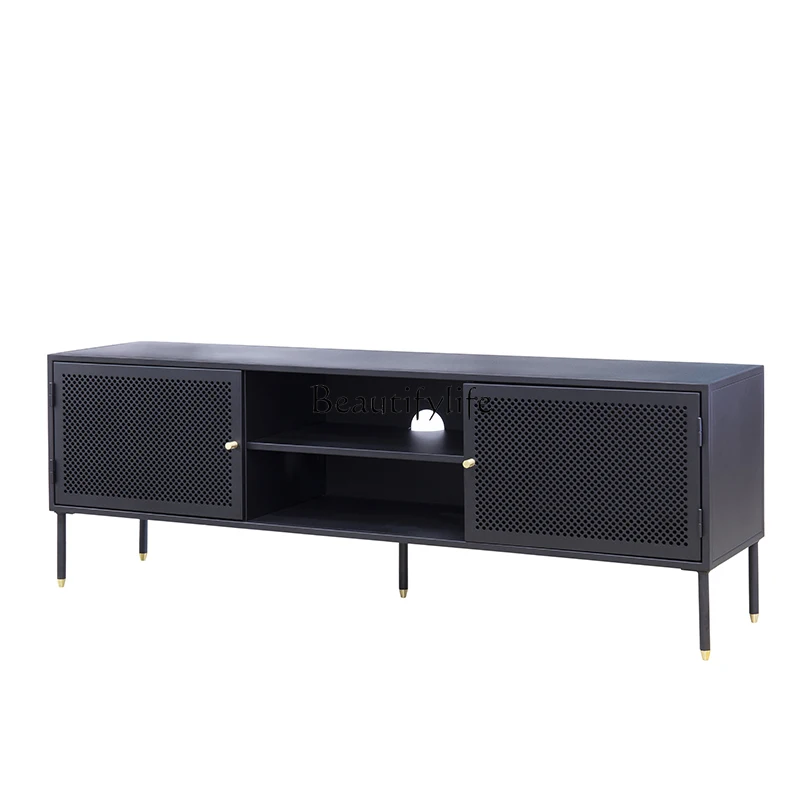 Nordic imported metal TV cabinet small apartment storage side cabinet