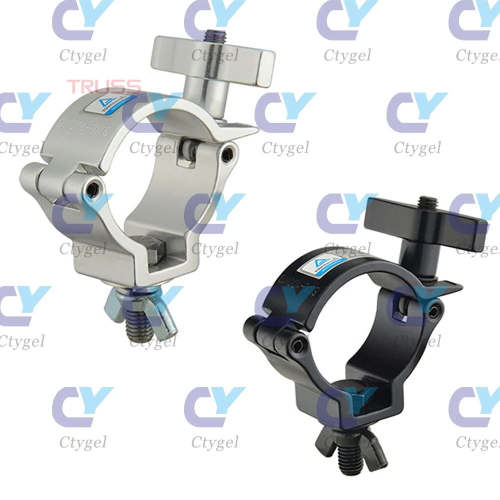 10pcs  Aluminum Stage Lighting Truss Clamp 48-51mm Tube Load 100kg Aluminum Clamp Truss Hook Pipe Coupler 360 Degree Rotate Hang