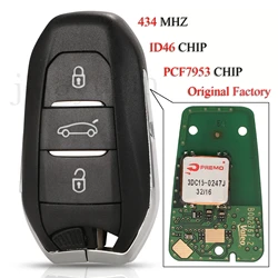 jingyuqin Original Remote Smart Car Key For Citroen DS4 DS5 DS7 Keyless Go 434Mhz PCF7953 ID46 4A-Hitag-AES Chip VA2/HU83