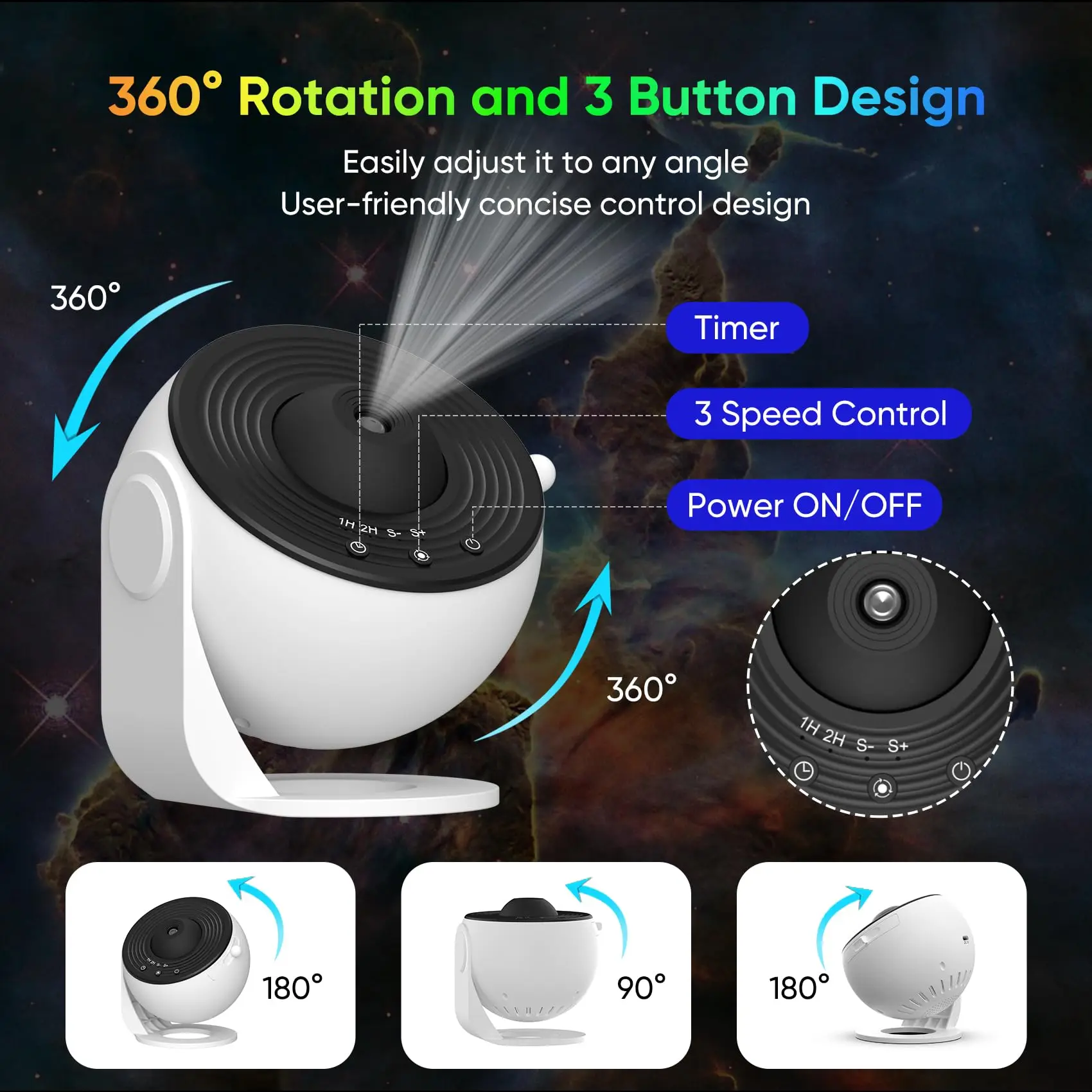 Galaxy Projector for Bedroom HD Image Star Projector Galaxy Light Adjustable Knob 13 Film Discs Planetarium Projector