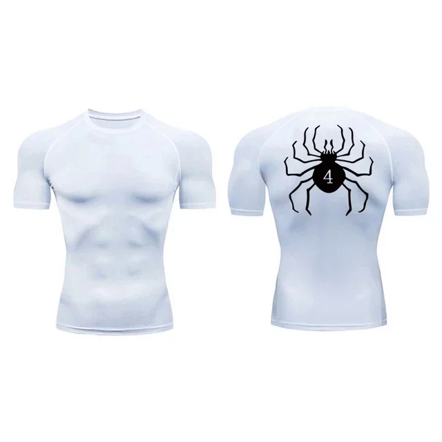 Anime Hunter x Hunter GYM Compression Tshirts Running Fitness Tight Sportswear Short Sleeve Summer Breathable Sport Spider Top