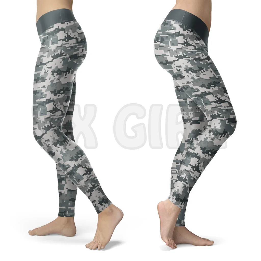 YX สาวสำหรับสาวการล่าสัตว์ Camo สีส้ม3D พิมพ์ Leggings เซ็กซี่ยืดหยุ่นหญิงผอม Leggings โกธิคโยคะ Leggings