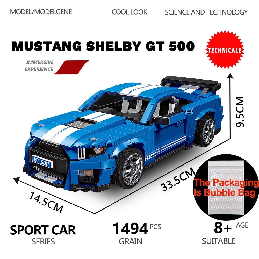 

Super Car Models GT500 Racing Car Building Blocks High Difficulty Assembly Model Bricks Toys Gift For Xmas Boy