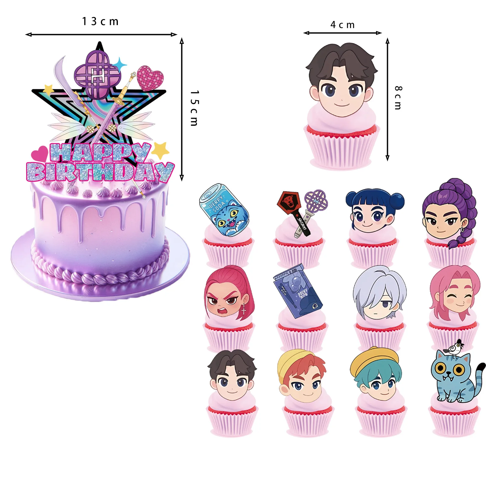 ك البوب شيطان الصيادين موضوع حفلة عيد ميلاد خلفية راية كعكة توبر بالونات استحمام الطفل للأطفال حفلة عيد ميلاد المورد هدية