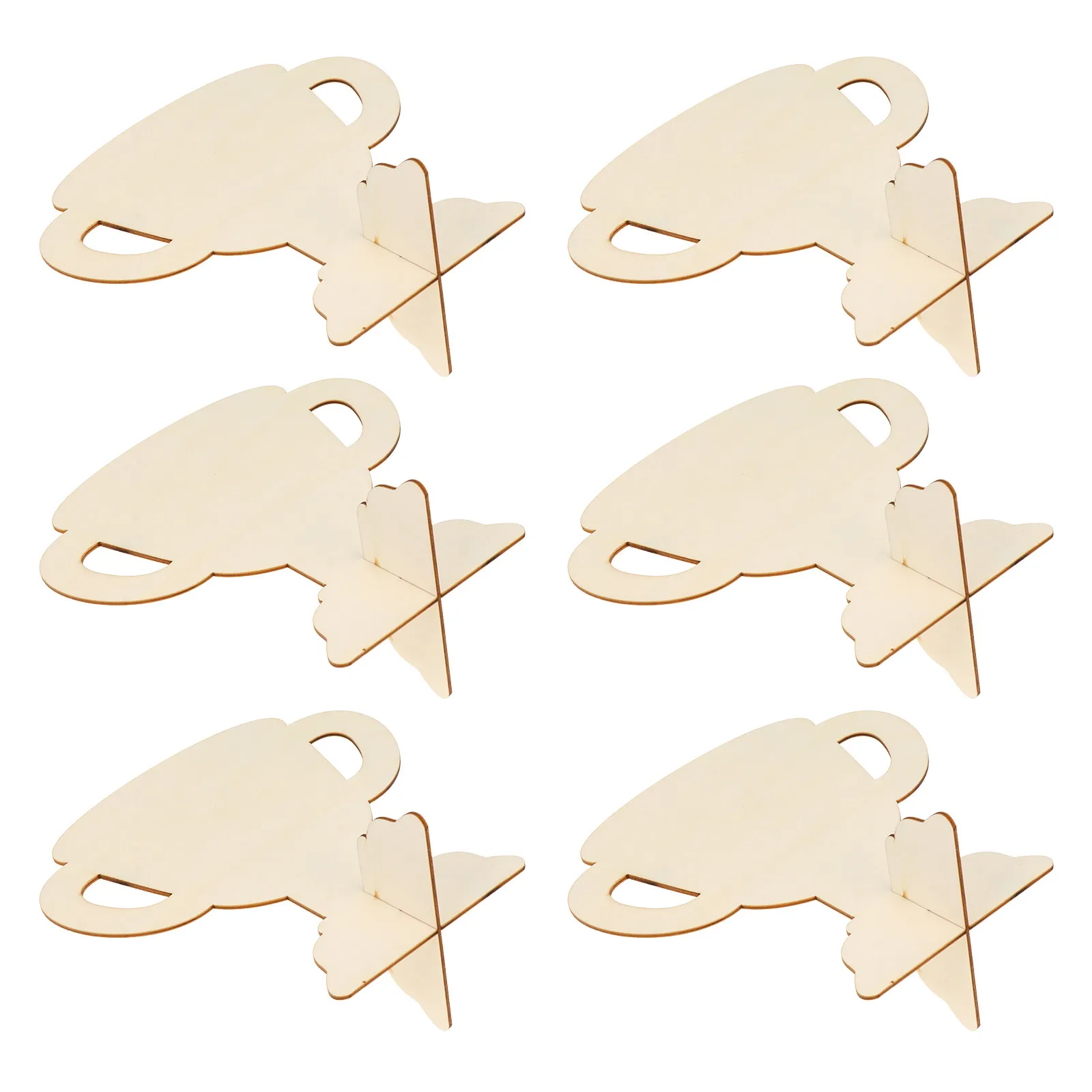 6Pcs Eco Friendly Wooden Trophies for DIY Handcraft Smooth Edges Safe Non Toxic Craft Trophy for