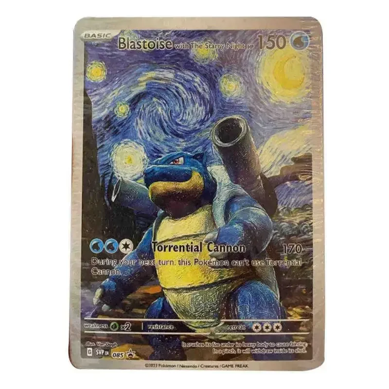 Серия картинок маслом покемонов Пикачу Gosanke Charizard Blastoise Venusaur Starry Diy Аниме Периферийные игры Коллекция карт Подарки