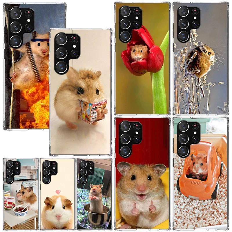 Cute Lovely Pet Hamster Phone Case For Samsung Galaxy S26 S25 Edge S24 FE S23 S22 Ultra S21 Plus S20 + Art Fundas Back Cover Gal