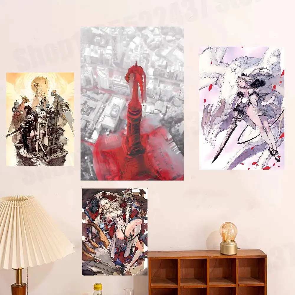 Game D-Drakengard 3 Poster Sticker Classic Art Painting for Home Bedroom Cafe Office Wall Decor