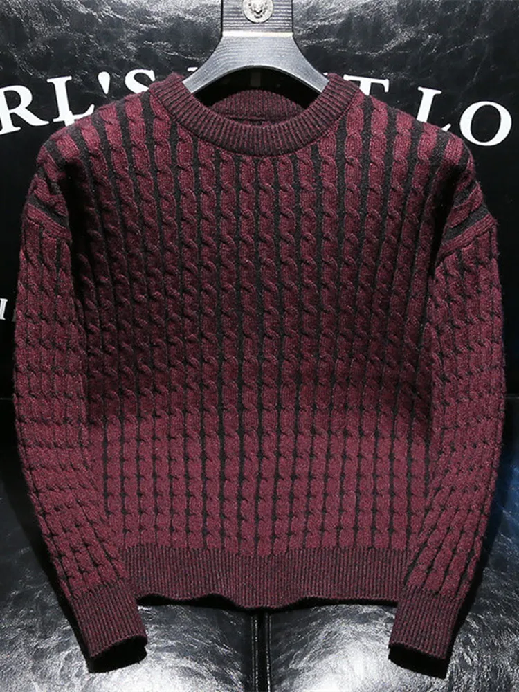남성용 두꺼운 따뜻한 단색 스웨터, 캐주얼 루즈한 편안한 하이 퀄리티 스웨터, 패션 트렌드, 2025 용수철, 가을 신상