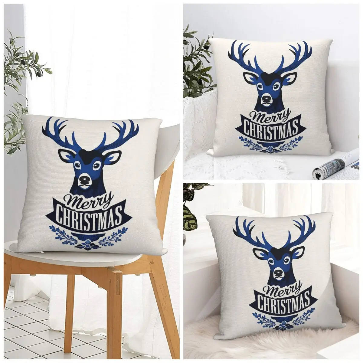 

Chrismas Snowflake Letter Pillow Cover Vintage Pillow Case Office Car Home Decorative Cushion Cover Soft Graphic Pillowcases