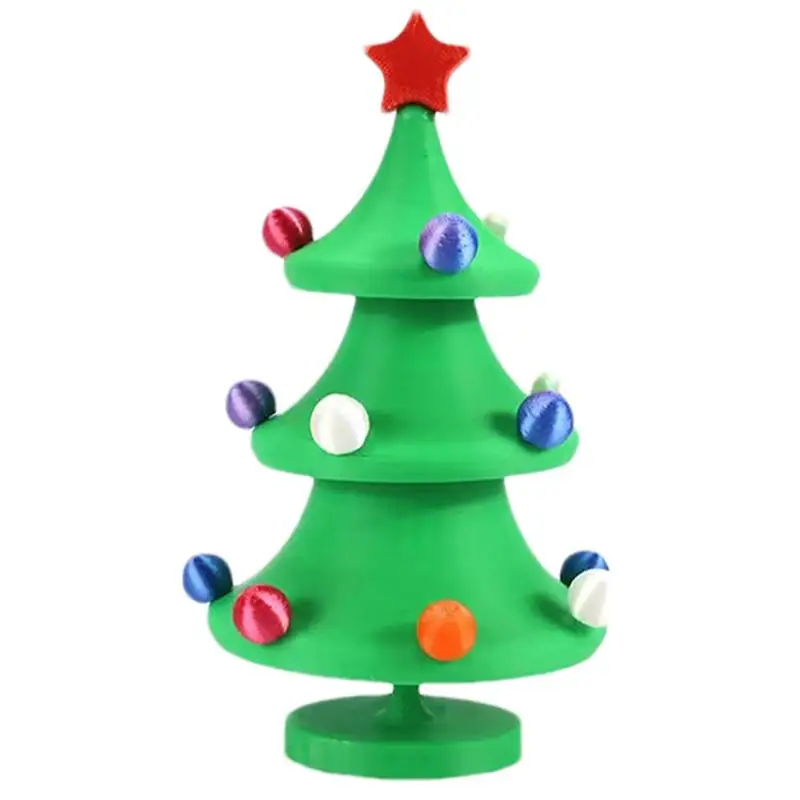 3D การพิมพ์ของเล่นต้นคริสต์มาสหมุนนิ้วมือหมุน 3D การพิมพ์ต้นไม้วันหยุดฤดูหนาว Props โต๊ะเครื่องประดับต้นคริสต์มาส