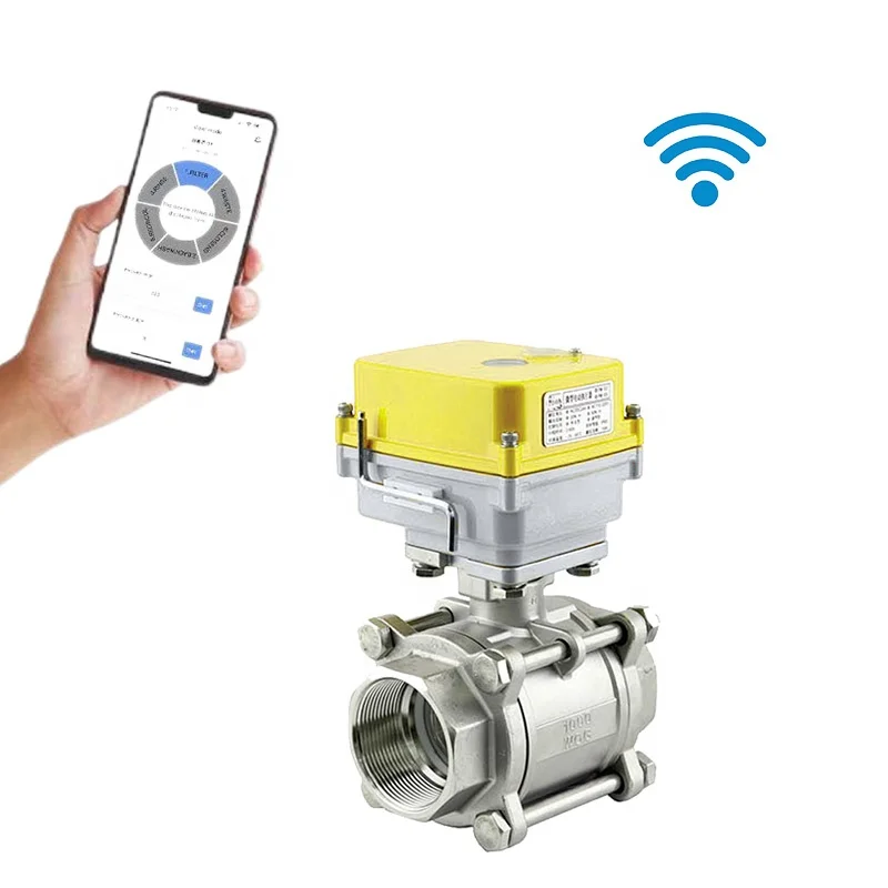 AIBO Irrigation Electric Valve Smart Wireless Remote Control Smart Electric Three Piece Ball Valve Configurable WiFi