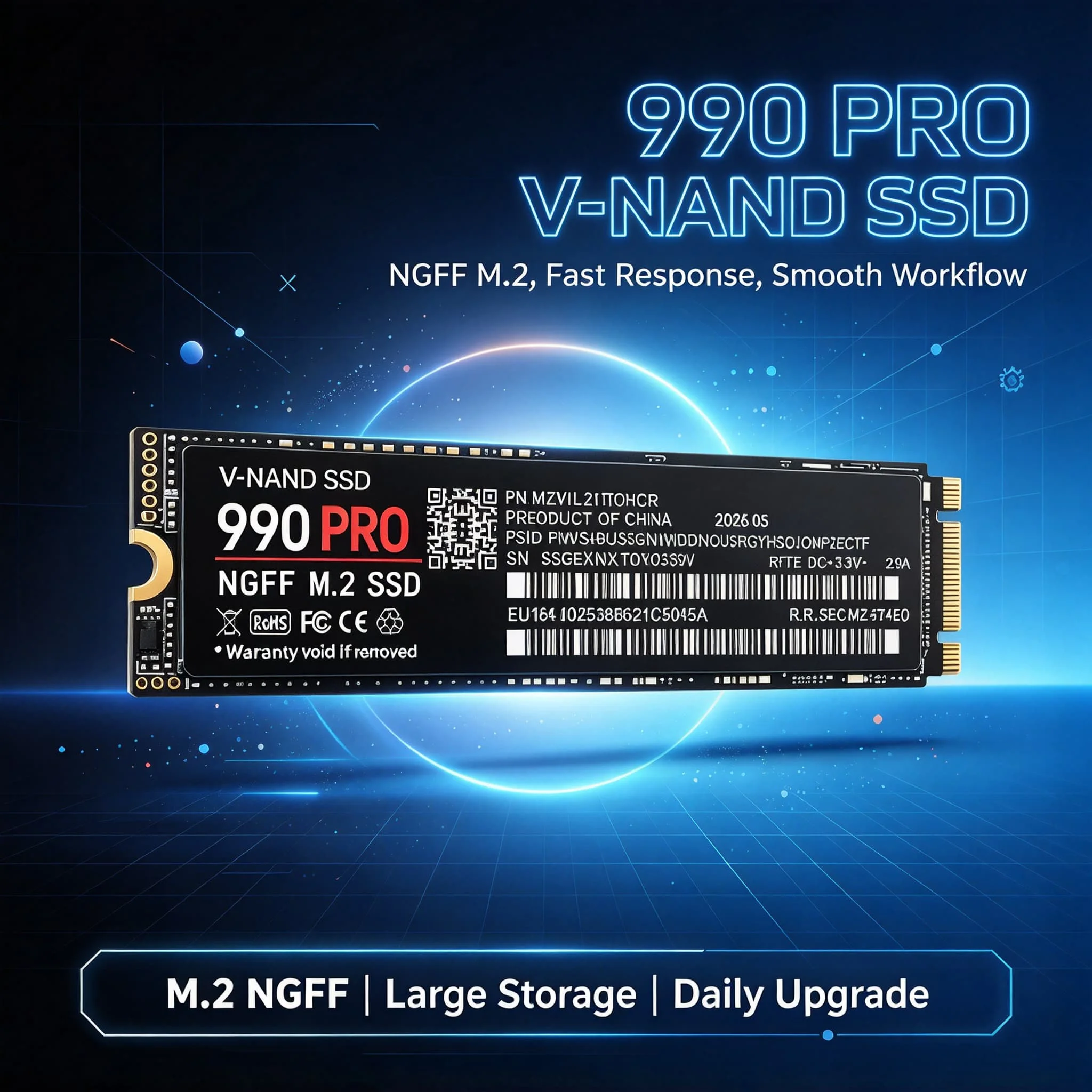 for Laptop Desktop Computer 990PRO NGFF SSD M2 SATA3 Inside Solid State Drive 4TB 2TB 500GB 1TB High Speed Internal Hard Disk PC