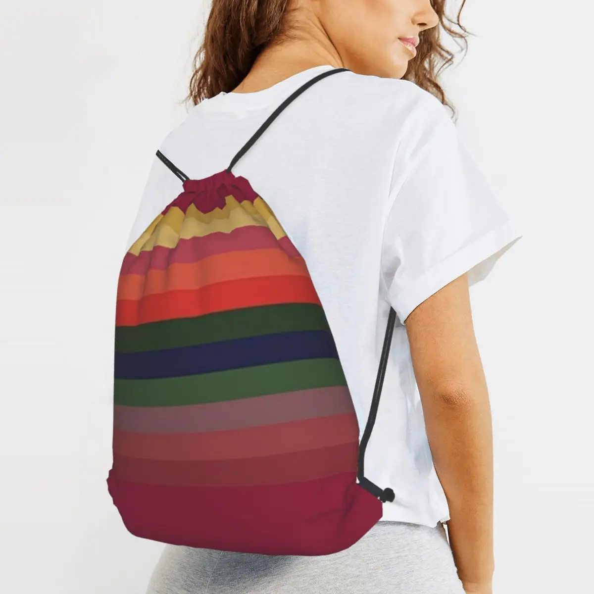 Purple 13 Doctor Stripes Backpacks Casual Drawstring Bags Shoes Bag Book Bags for Man Woman School