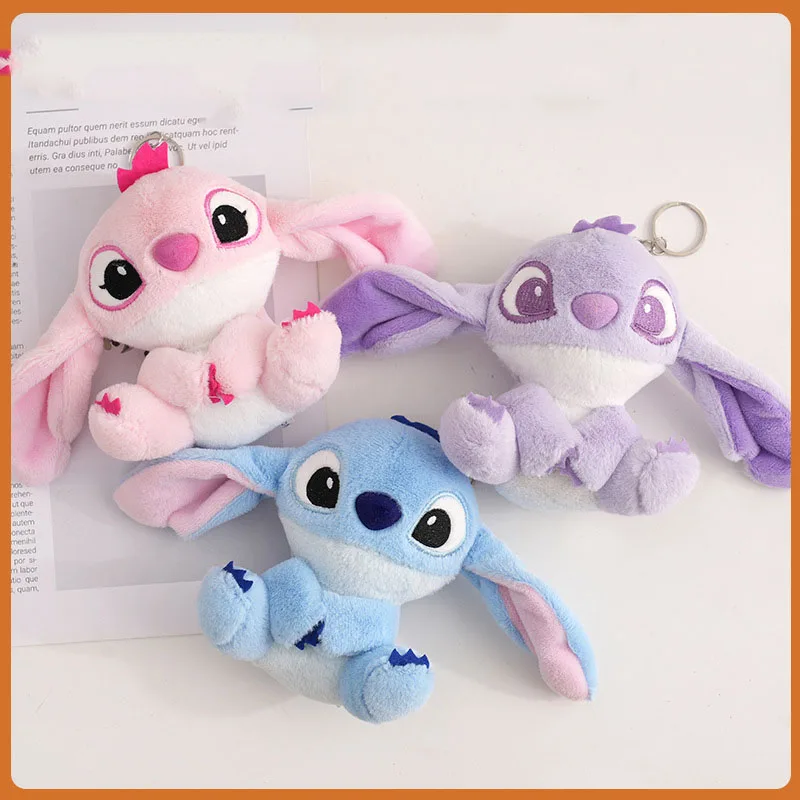 

Cartoon Anime Figure Stitch Cute Doll Sitting Posture Statue 12cm Car Keychain Decoration Pendant Gift