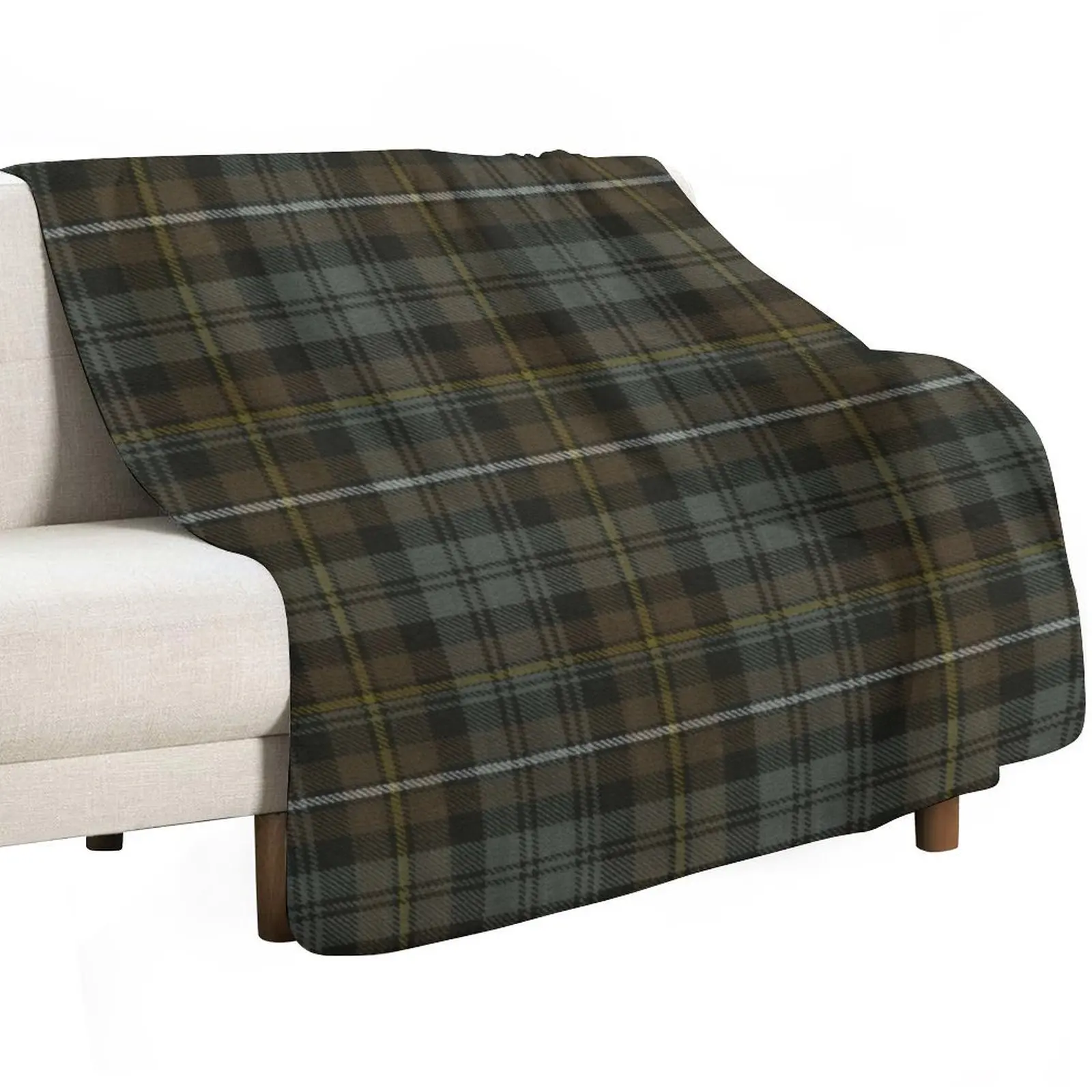 Campbell Argyll Weathered Scottish Tartan Throw Blanket Warm Napping Blanket for Office Couch Bed