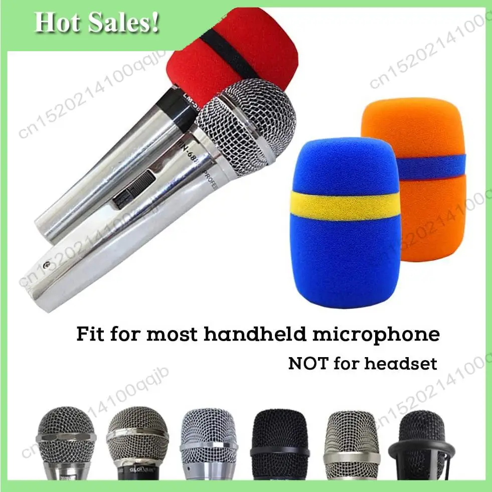 

-FDDT 10Pcs Headset Windscreen Thickened KTV Handheld Dust Proof Soft Sponge Microphone Cover Replacement Accessories