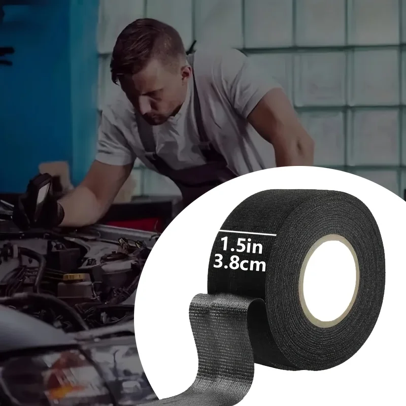 High‑Temperature Fleece Insulation Tape, 38mm × 393.7 Inches, For Automotive Wiring Harness Heat‑Retention