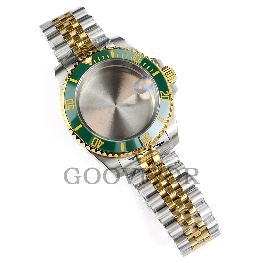 

For Jubilee Bracelet SUB Case 40mm Watch Case 316LStainless Steel Fit NH34 NH35 NH36 Movement 28.5mm Dial GMT YACHT-MASTER Case