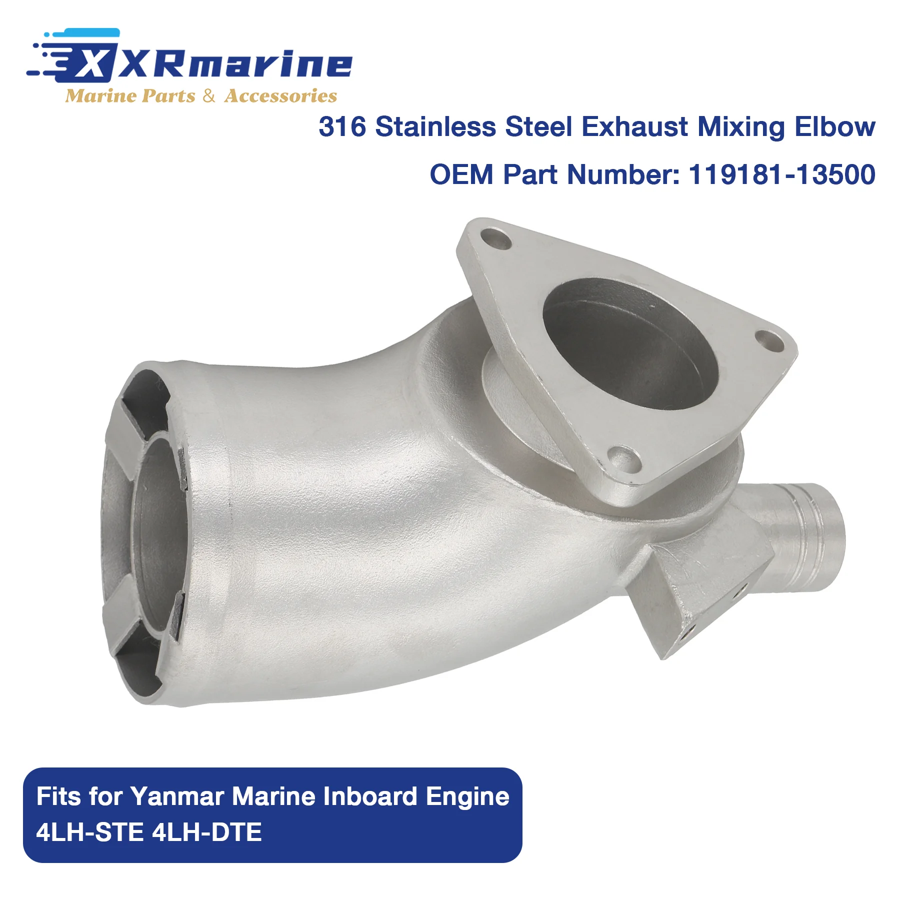 316 Stainless Steel Exhaust Mixing Elbow for Yanmar Marine 4LH-STE 4LH-DTE Inboard Engine 119181-13500 SED3092401 3092401