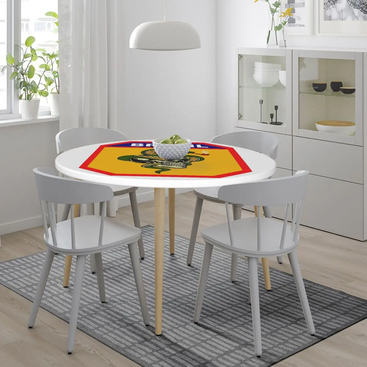 The Smoking Snake Brazilian Expeditionary Force Pacht Waterproof Round Tablecloth Table Cloth Kitchen Events Dining Table Cover