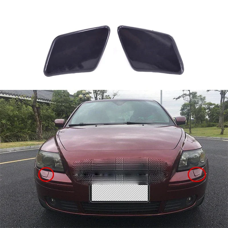 1 Pair 2 Pcs Front Bumper Headlight Washer Nozzle Covers Cap Left Right For Volvo S40 V50 2005 2006 2007 39991799 39991798