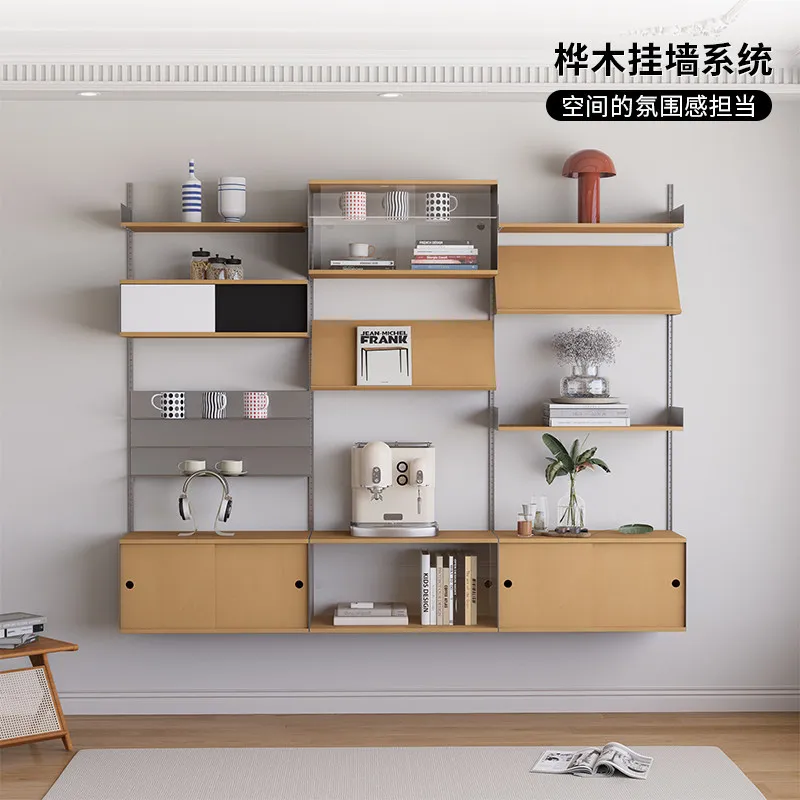 Wall hanging birch wall rack living room simple wall hanging multi-function