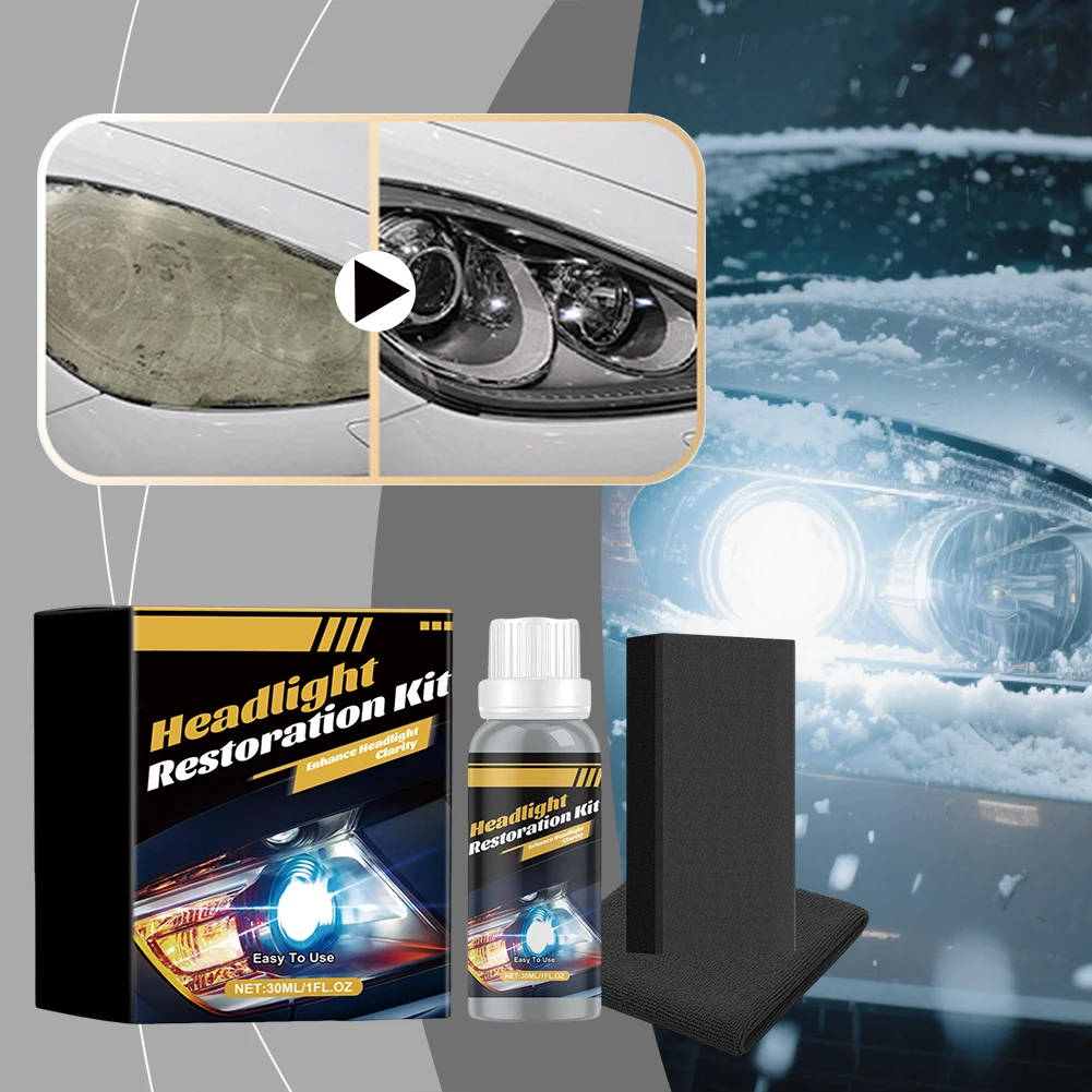 Car Headlight Lens Restoration Kit For Oxidation Removal All Purpose Scratch Repair Polishing Agents For Night Driving Clarity