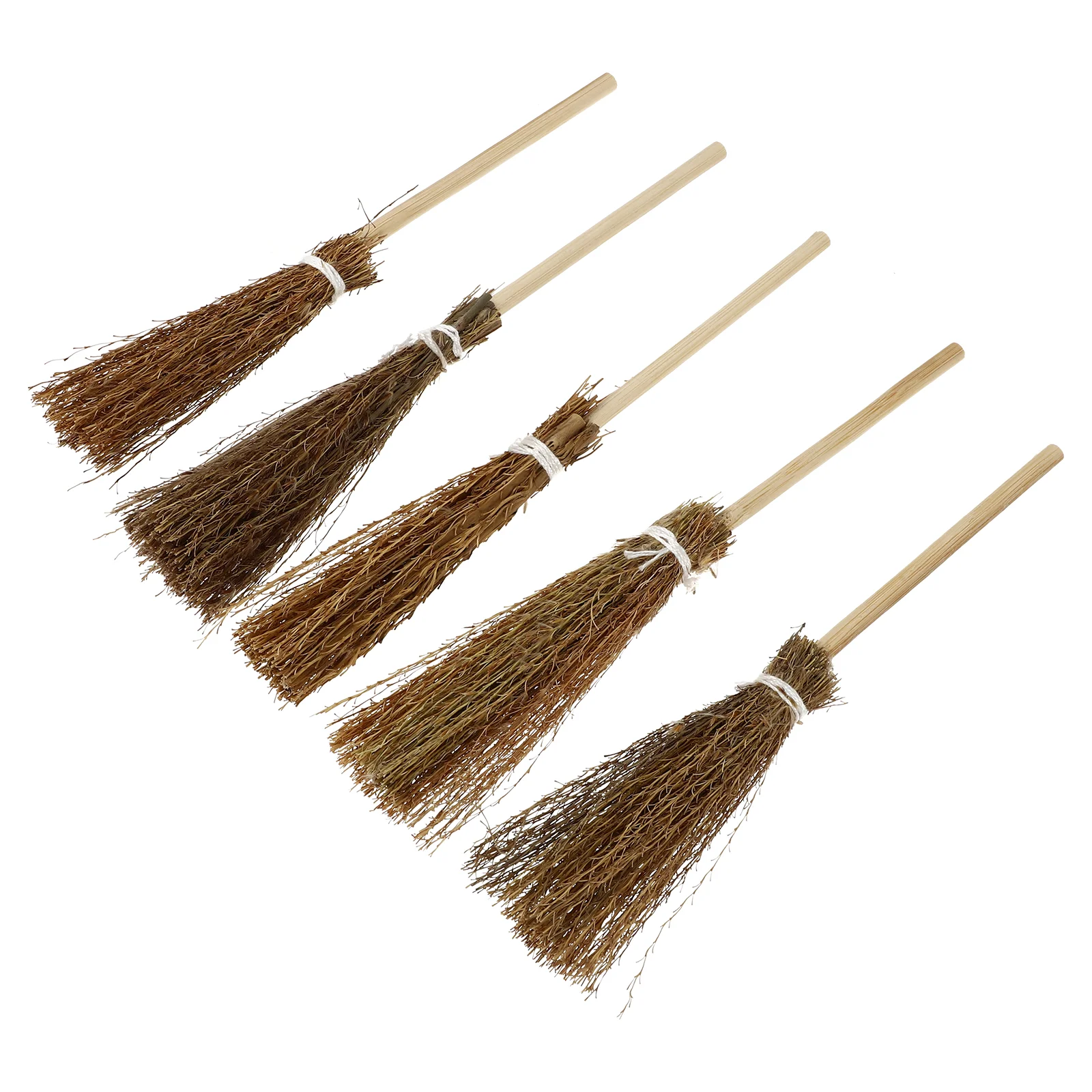 5 Pcs Dustpan Rope Broom Artificial Props Mini Hand-woven Decorative Small Toy Lovely Child