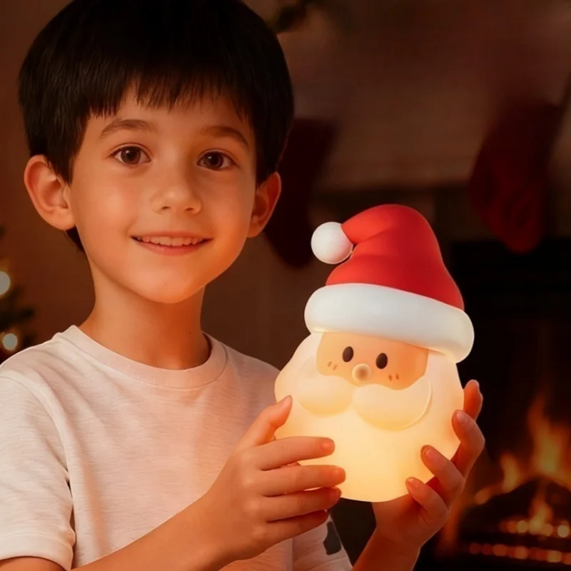 

New Santa Claus Night Light Halloween Silicone Pat Light Usb Charging 3-Speed Dimming Ambient Light Toy Gift