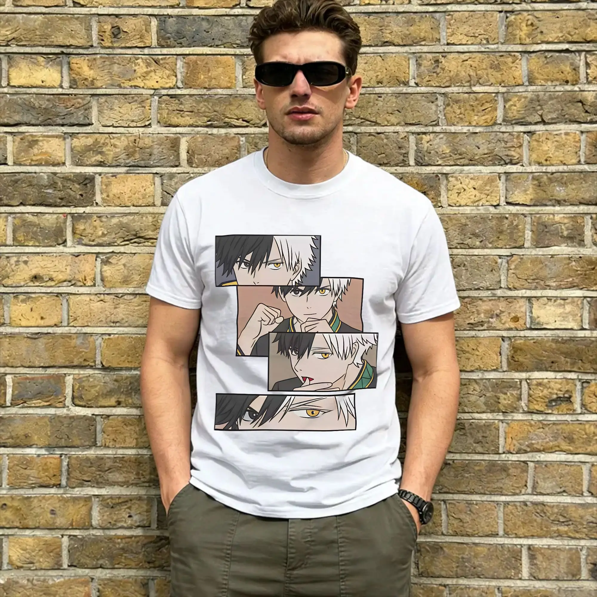 Ren Kaji T-Shirt for Men Wind Breaker Fashion Cotton Tees Round Neck Short Sleeve T Shirt Summer Tops