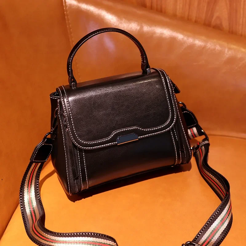 

2024 New Fashionable Genuine Leather Crossbody Bag Women's Small Bag High-End Texture Versatile Single Shoulder Bag Women's Bag