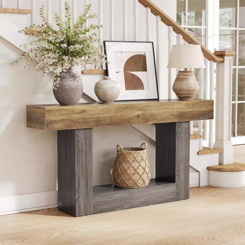 

Luxury Console Table Minimalist Vintage Console Meuble House Furniture Modern Wood Console Table Wabi Sabi Storage Living Room