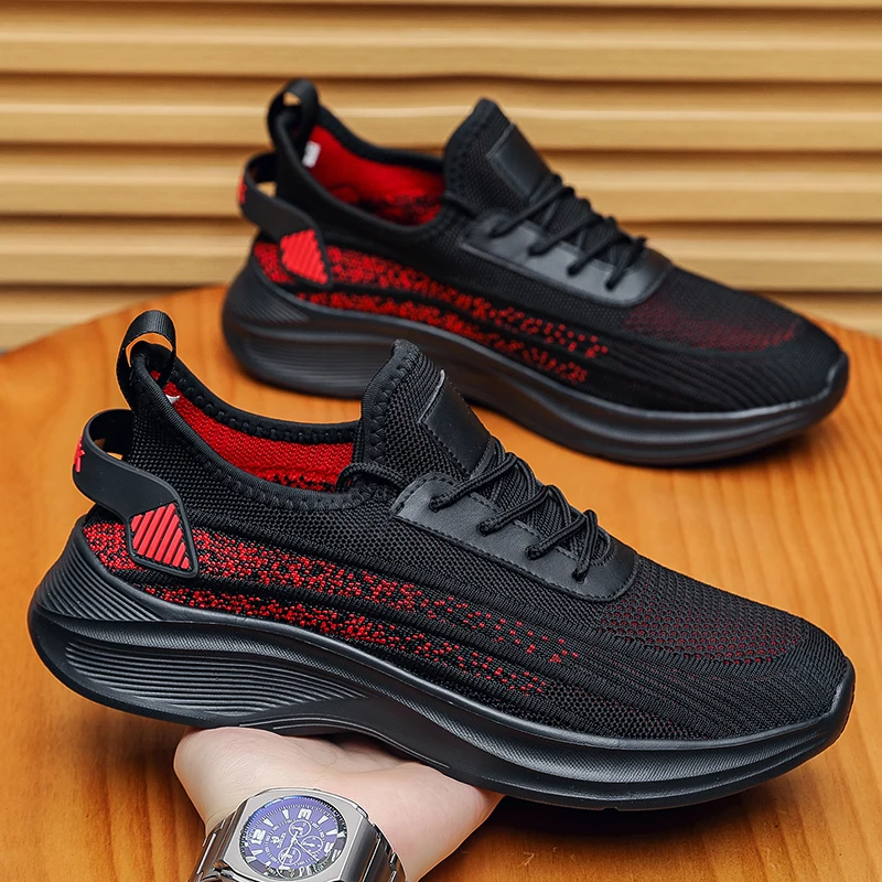 

Летние нескользящие спортивные кроссовки для мужчин, хит продаж, черные сетчатые мужские беговые кроссовки больших размеров (до 50), легкие дышащие женские тренировочные кроссовки