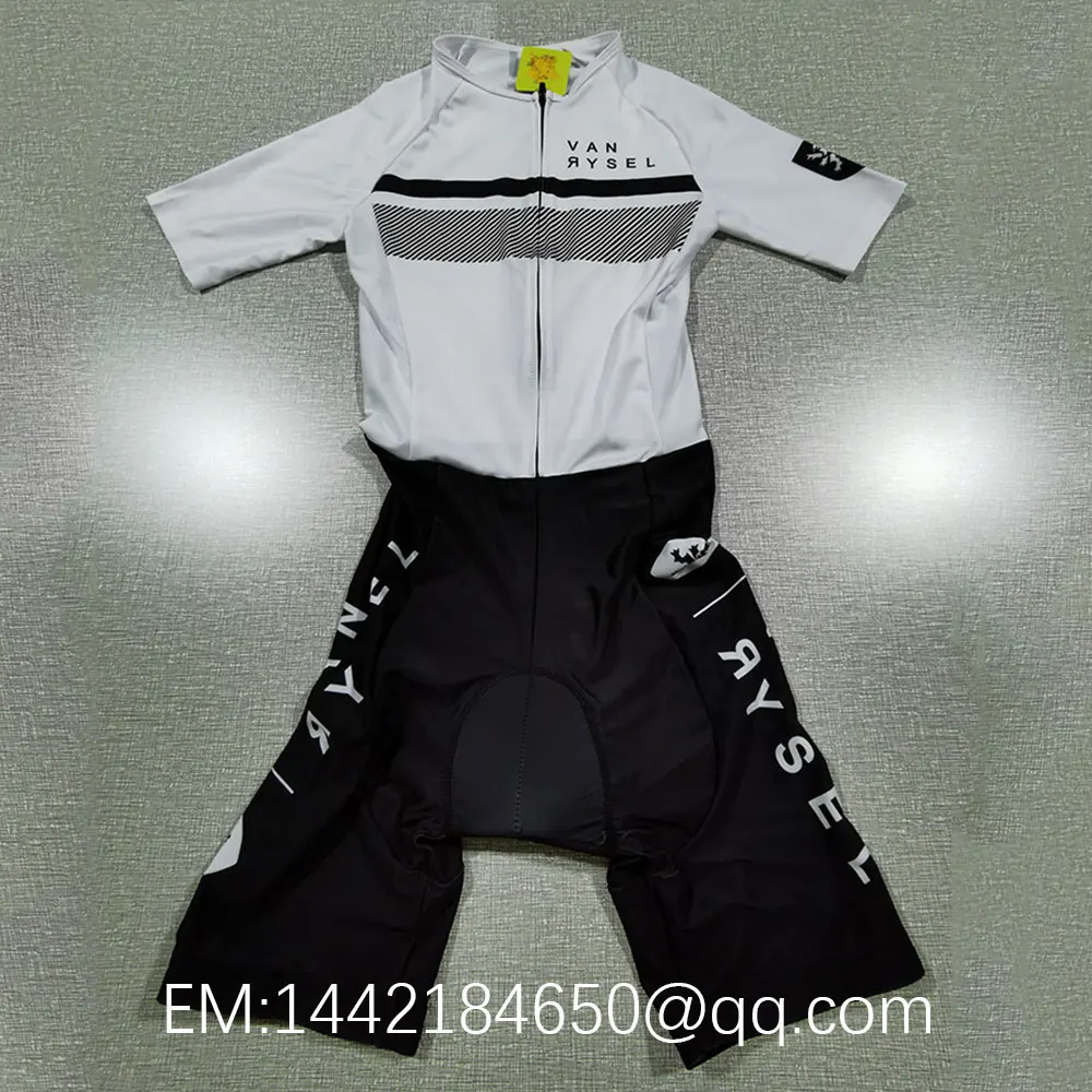 VAN/RYSEL Road Racing Suit Racer White Triathlon Summer Tights One-Piece Pants Cycling Suit Breathable Outdoor Sports Clothes