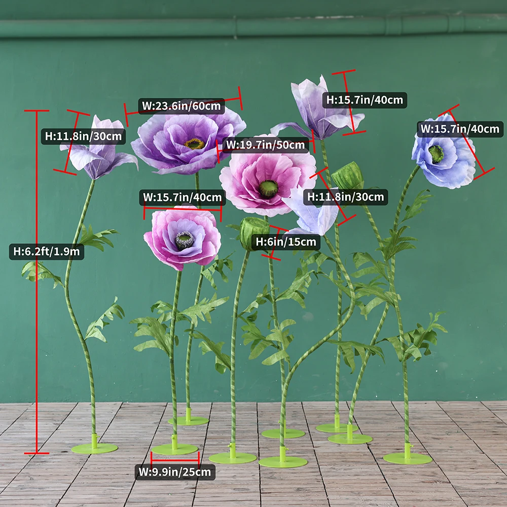 Big Flower Head Decor Artificial Paper Fleurs Artificielles for Wedding Stage Road Lead Flores Gigantes Decoracion HY023