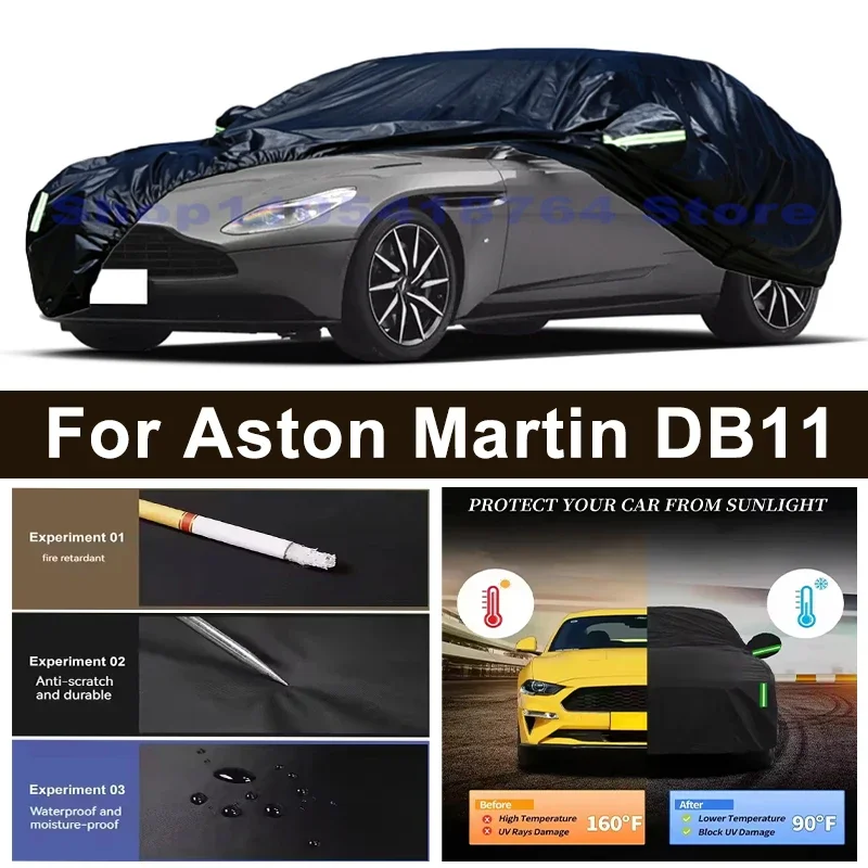 Full Car Cover For Aston Martin DB11 All Weather Outdoor Snow Sun UV Dustproof with Reflective Strips Wind Straps