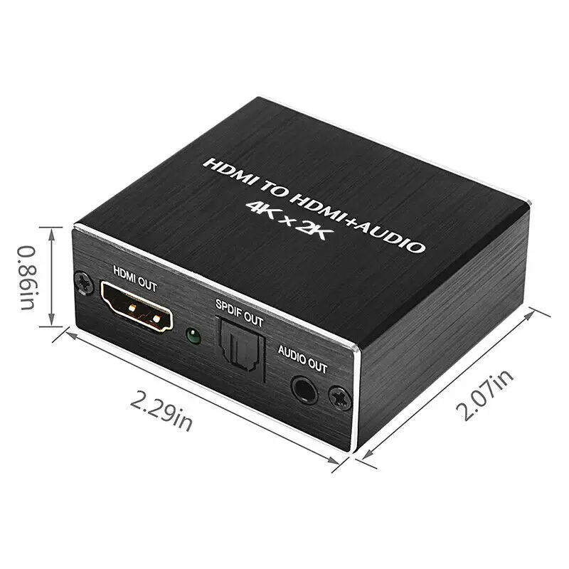 4K X 2K ekstraktor Audio + optyczny TOSLINK SPDIF + 3.5mm Stereo ekstraktor Audio ekstraktor-konwerter Audio HDMI kompatybilny Splitter