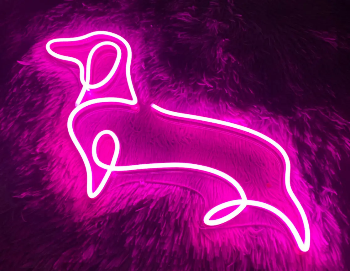 Teckel Hond Geleid Teken, Teckel Hond Geleid Teken, Muur Decor, Dier Neon Sig, Custom Neon Bord, Restaurant Geleid Bord