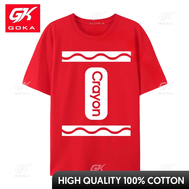 Cute Crayon Halloween Costume Group Team Matching Tops Shirts Combed Cotton Men Men Tshirt Camisa Sweatshirts 2024 Fashion