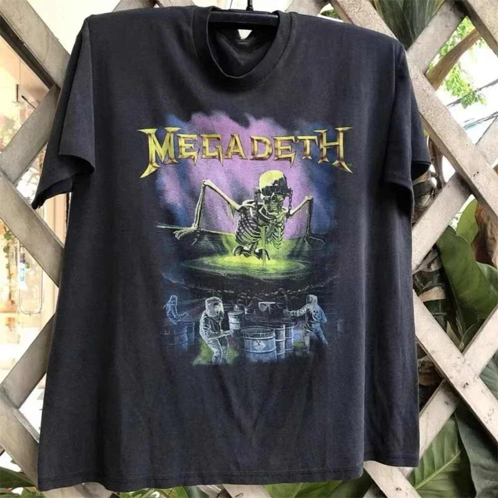 Megadeth Band European and American Torrent Metal To Roll Chic Short Sleeve American Street Men Women Short Sleeve T-Shirt Tide