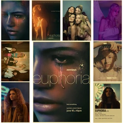 Euphoria TV Show Poster Retro Kraft Paper Prints Picture Zendaya Vintage Home Room Bar Cafe Art Wall Decor Aesthetic Paintings