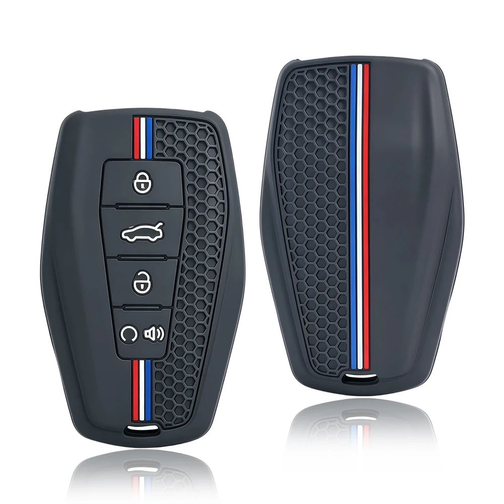 Silicone Car Key Cover Case For Geely Coolray X6 Geometry C Emgrand Global Kulrey Hawk GX7 Okavango Smart Remote Car Accessories
