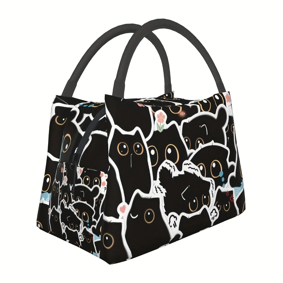 

1pc Cute Black Cat, Portable Reusable Cooler Bag, Cooler Bag, Insulated Lunch Bag For Camping Picnic Beach Essentials