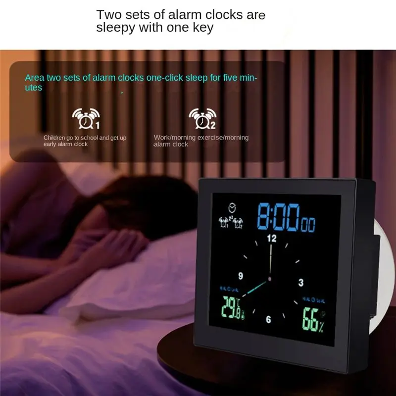 ساعة حائط مقاومة للماء للحمام، ساعات دش، مؤقت رقمي، ساعة حائط إلكترونية للمطبخ، وقت الحمام، أبيض #5